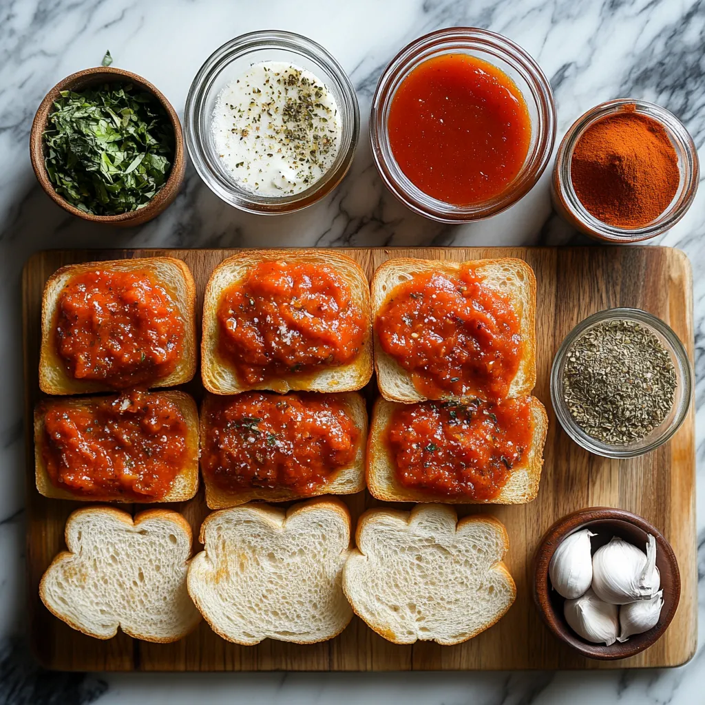 Pizza Toast with Homemade Sauce Ingredients