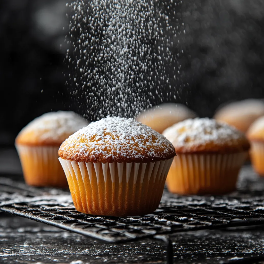 Freshly baked muffins on cooling rack