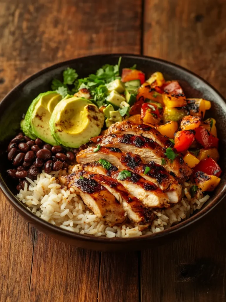 Plated Chipotle Honey Chicken with side dishes